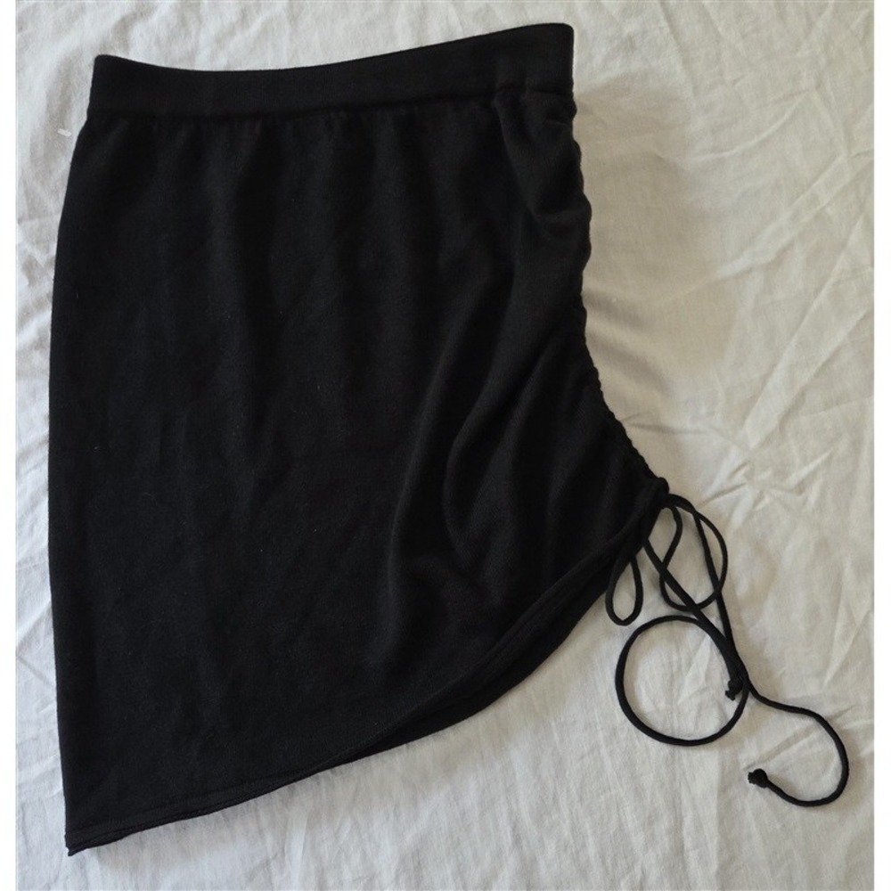 NWT Modern Citizen M Ruched Side Black Mini Skirt Sea Wool 130164